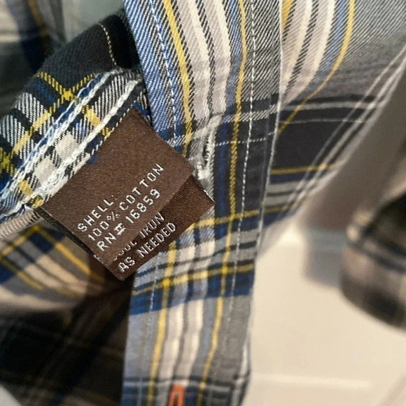 J. McLaughlin medium plaid men’s buttons down - great condition - blue/green - Picture 5 of 7